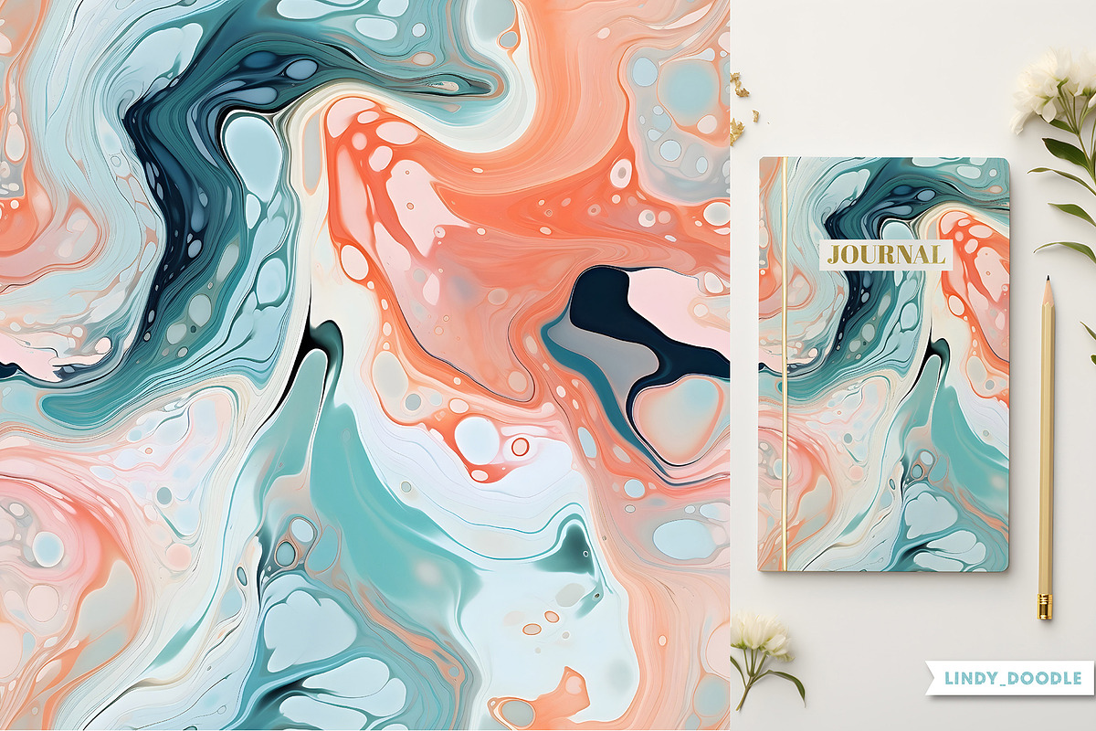 Acrylic Pour Marble Textures, a Wallpaper Graphic by Lindy_doodle (Photo 4 of 9)