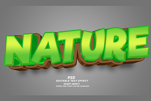 PSD Nature 3d Editable Text Effect