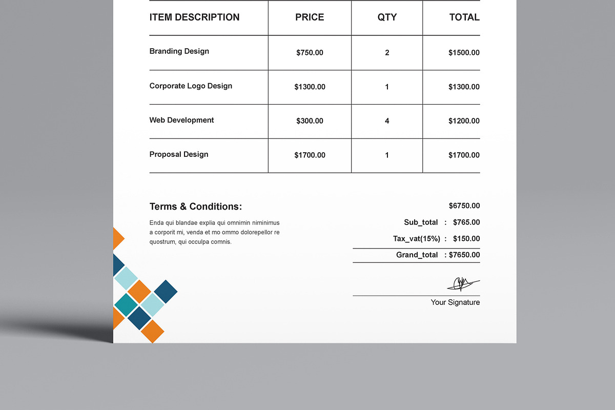 Invoice Design Layout, a Stationery Template by MightyDesign (Photo 5 of 8)