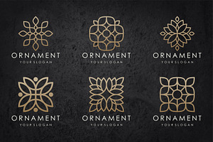 line art floral ornament - SVG file