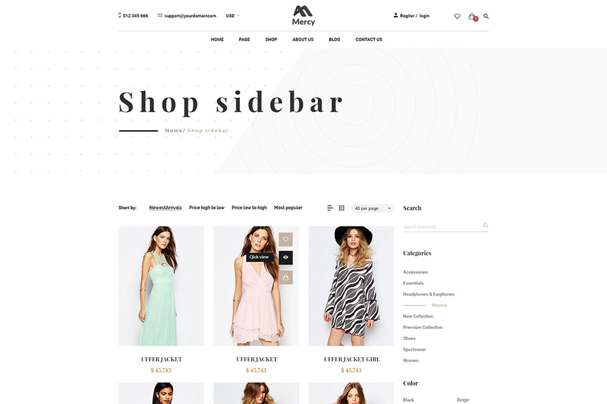 Mercy - Stunning eCommerce PSD, a Websites & App Template by Knighthemes (Photo 5 of 11)