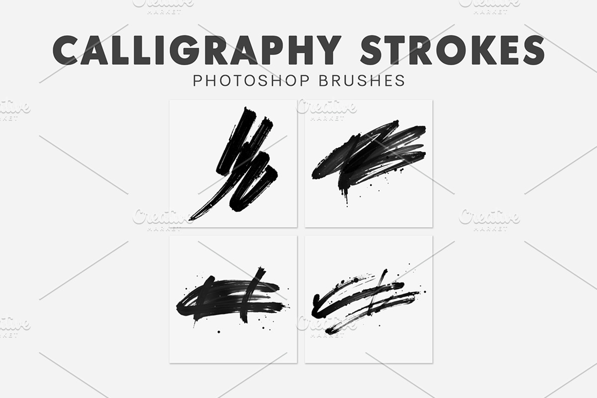 20 Calligraphy Strokes Brushes, a Brush Add-On by AB-TheDesigner (Photo 4 of 4)