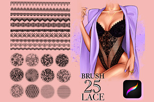 Procreate lace texture brushes, Proc