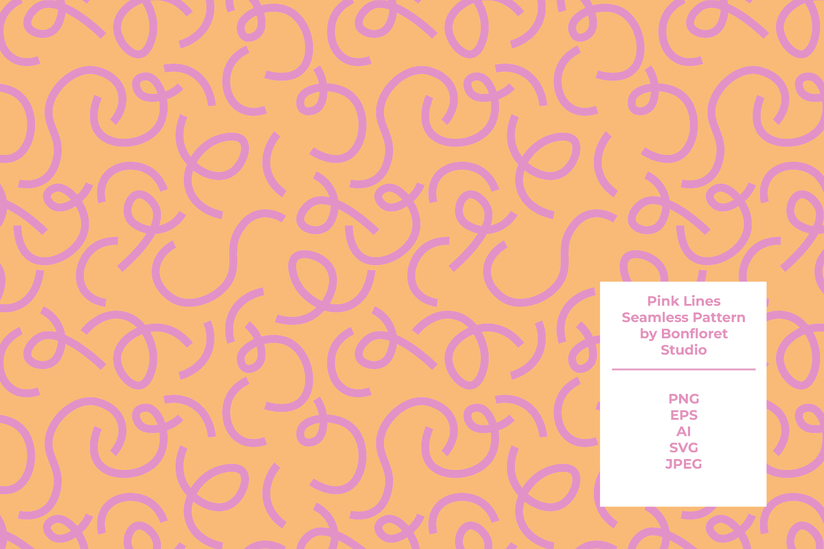 Pink Lines Seamless Pattern, a Pattern Graphic by Bonfloret Studio (Photo 1 of 3)
