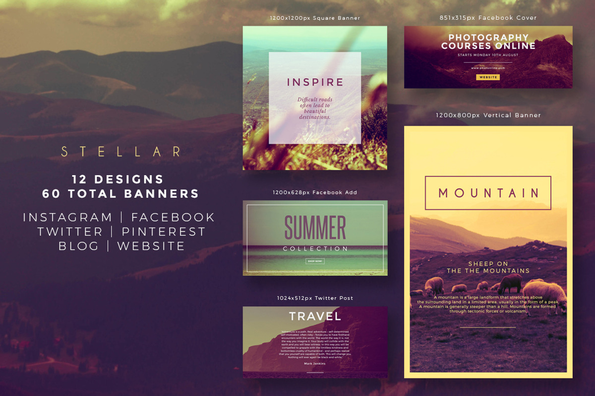 Stellar Social Media Banner Pack, a Templates & Theme by Graphicdome (Photo 3 of 14)