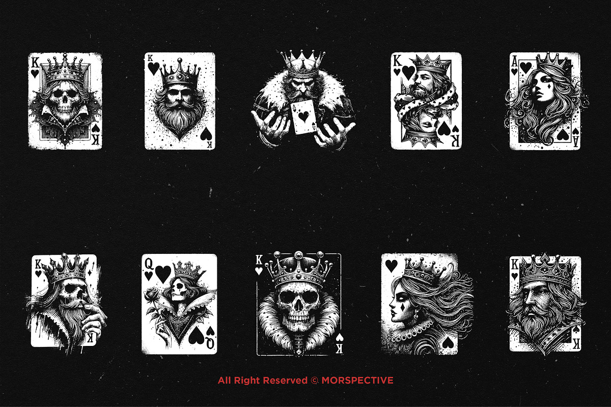 10 Bundle Dark Art Heart Card King, an Illustration by Morspective (Photo 6 of 7)