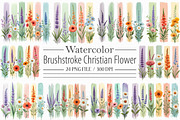 Brushstroke Christian Flower Clipart, an Illustration by Libby Wishes (Thumbnail 1 of 4)
