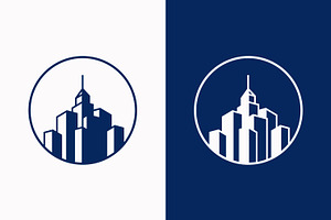 Silhouette Skyscraper Logo Building, a Branding & Logo Template by Signatoro