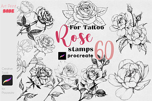 Rose Stamp Tattoo Floral Flower Love