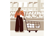 People buy groceries in supermarket, a Person Illustration by Good Studio (Thumbnail 6 of 7)