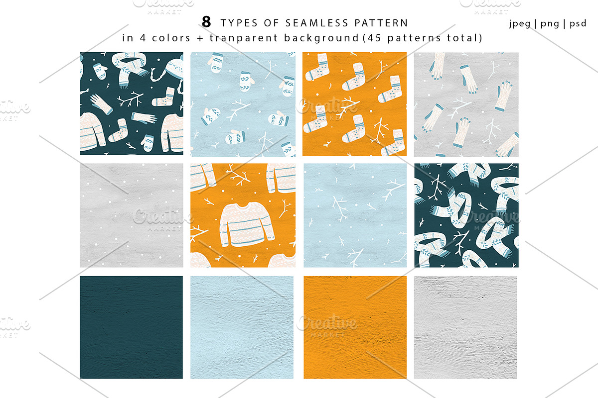 Winter & Christmas patterns, a Pattern Graphic by ⚞ Kind Illustration ⚟ (Photo 3 of 16)