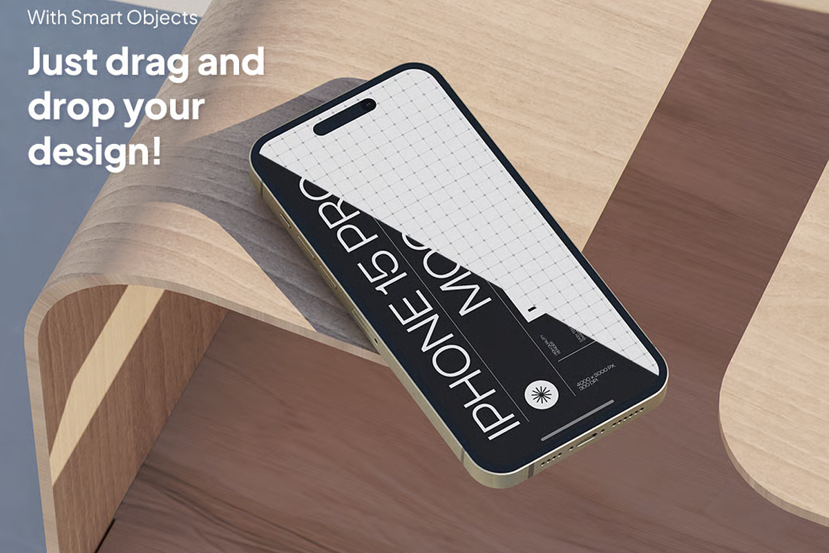 iPhone 15 Mockup - Front View, an iPhone Mockup by graphicsauce (Photo 2 of 4)