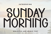 Sunday Morning | Script Font, a Script Font by Scratchones (Thumbnail 1 of 8)