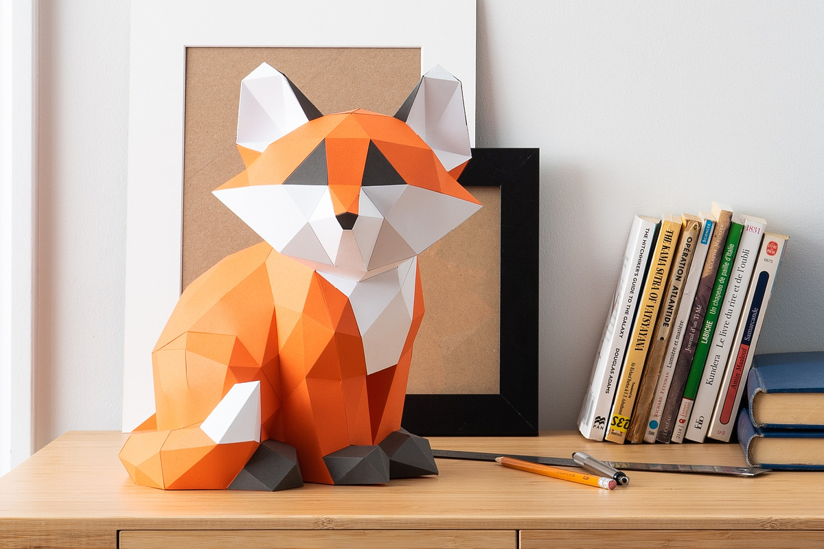 Baby Fox 3d papercraft template, a Stationery Template by Sofs designs (Photo 2 of 3)