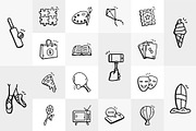 Hand Drawn Hobbies Icons, an Object Illustration by Brickclay (Thumbnail 2 of 8)
