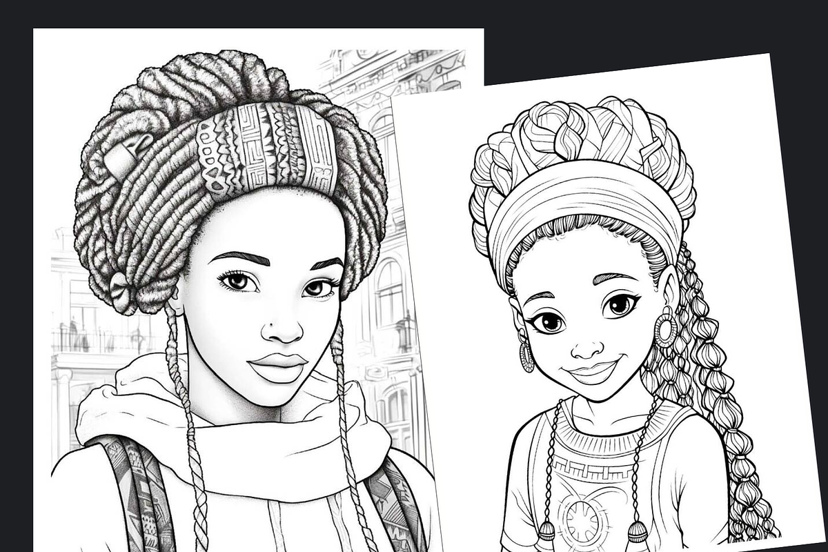 Black Girl Coloring Book, a Person Illustration by Sourcedigi (Photo 3 of 3)