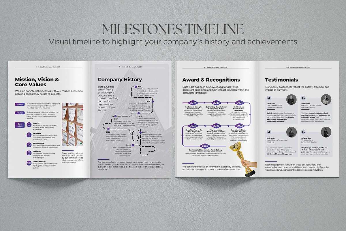 Minimalist Corporate Company Profile, a Brochure Template by Oshin Design (Photo 4 of 6)