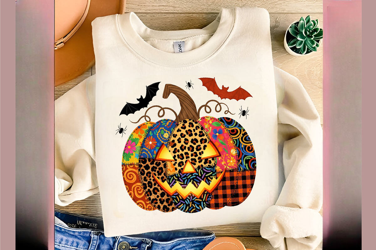 Patchwork Pumpkin Png Halloween Png, an Illustration by SinaCreation (Photo 4 of 7)