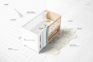 Fitted Crib Sheet Adds Mockup Set