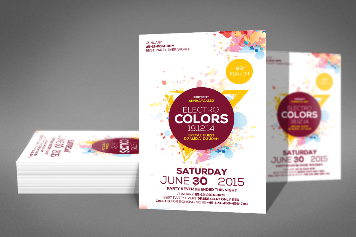 Electro Color Flyer Template, a Flyer Template by Graphic Templates