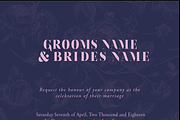 navy and pink floral wedding invites, an Invitation Template by Salty Lunch (Thumbnail 2 of 2)