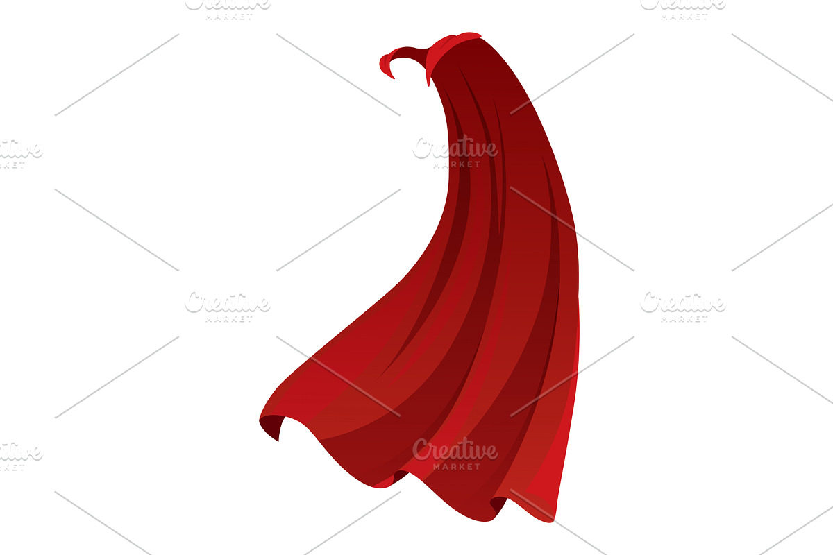 Superhero red cape in side, an Object Illustration by Things for designers