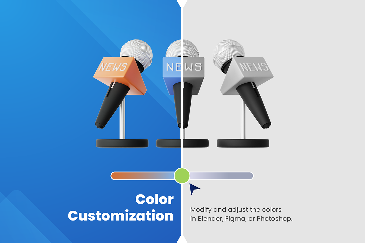 3D News Illustration, a Scene 3D Model by Flat Icons (Photo 2 of 8)