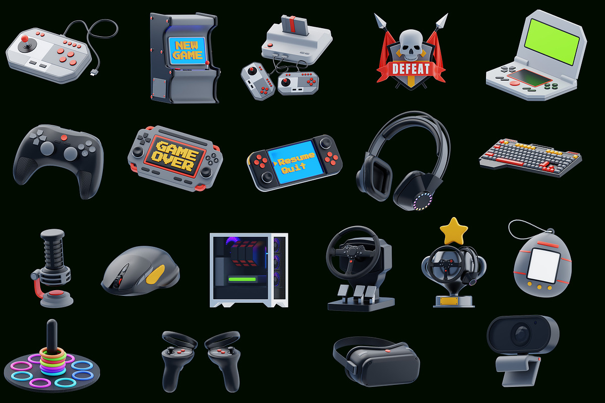Gaming Equipment 3D Icon Pack, a 3D by baii09 (Photo 6 of 6)
