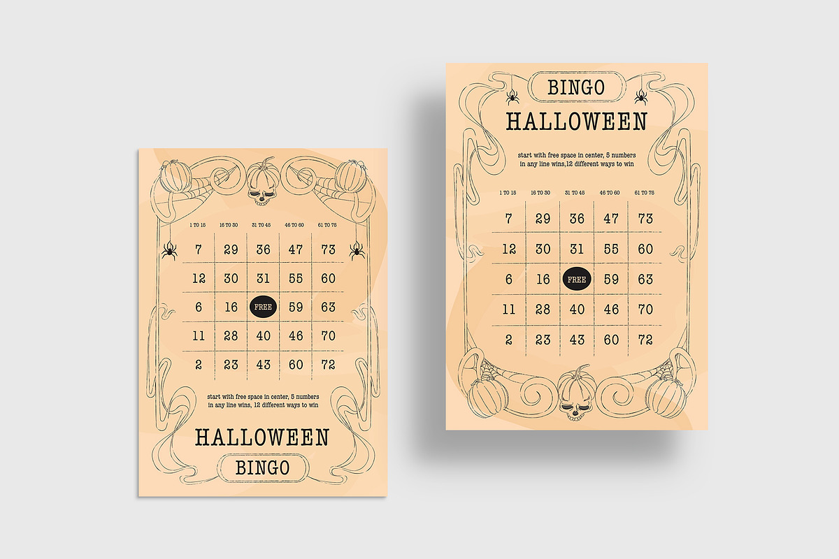 Halloween Bingo Card Template, a Card Template by BrandPacks (Photo 4 of 7)