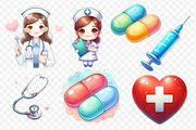 Medical set PNG cliparts, a Work Illustration by LoLoArt (Thumbnail 3 of 3)