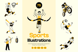 Sports Drawing Illustration Set, a Sport Illustration by Vectors Market