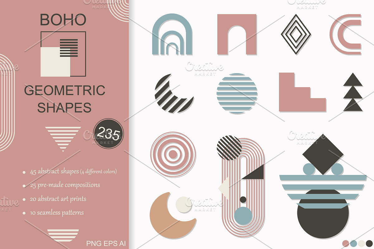 Boho Geometric & Abstract Shapes, a Graphic by Svetlana Avv (Photo 1 of 6)