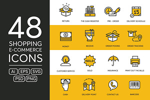 48 Shopping & E-Commerce Icons