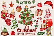 Christmas watercolor clipart set png, a Seasonal Illustration by Julia Bogdan (Thumbnail 1 of 9)