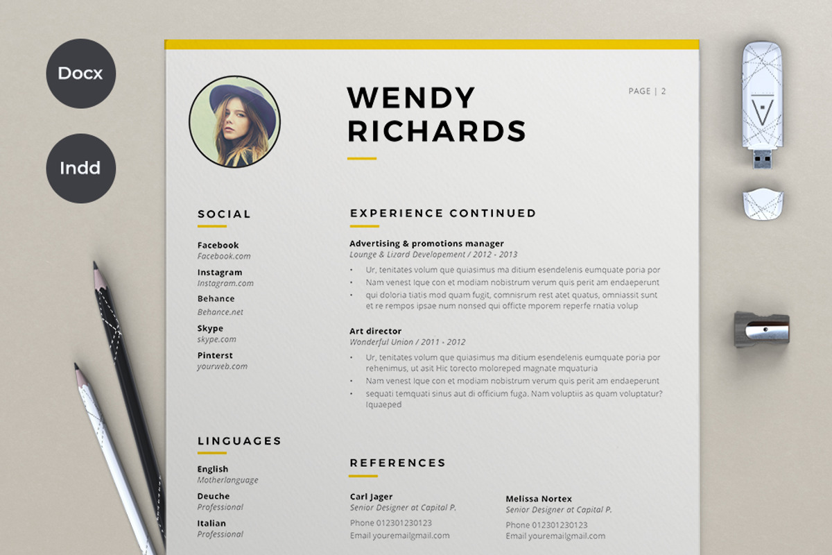 2 Pages resume & Cover, a Resume Template by sz81 (Photo 4 of 5)