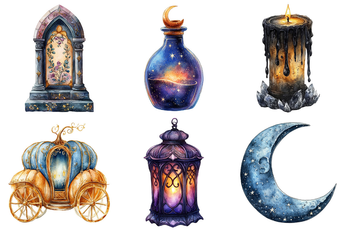 Watercolor Elegant Halloween Clipart, an Illustration by Daily.Designs (Photo 4 of 5)