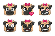 Pug Emoji Set, an Animal Illustration by Cartoon Shop (Thumbnail 6 of 10)