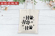 Ho Ho Ho Paw Print Christmas SVG, a Decorative Illustration by Irina Ostapenko (Thumbnail 2 of 3)