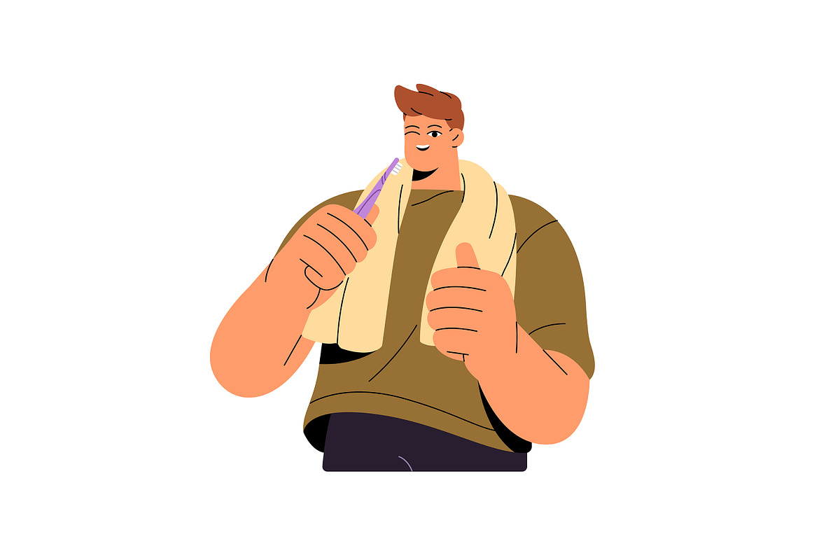 People brushing teeth set, a Person Illustration by PaperTrident (Photo 8 of 11)