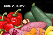 VEGGIES SEAMLESS, a Food Illustration by Serghei Caraulan (Thumbnail 5 of 6)