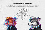 215 Furry Male Head Procreate Stamps, a Brush Add-On by Selentaori Studio (Thumbnail 11 of 13)