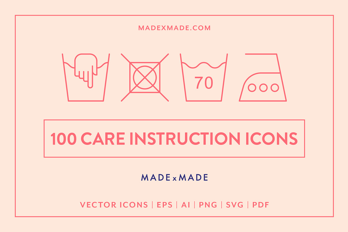 Care Instructions Line Icons, an Outline Icon by Made by Made (Photo 1 of 8)
