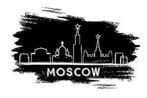 Moscow Skyline Silhouette.