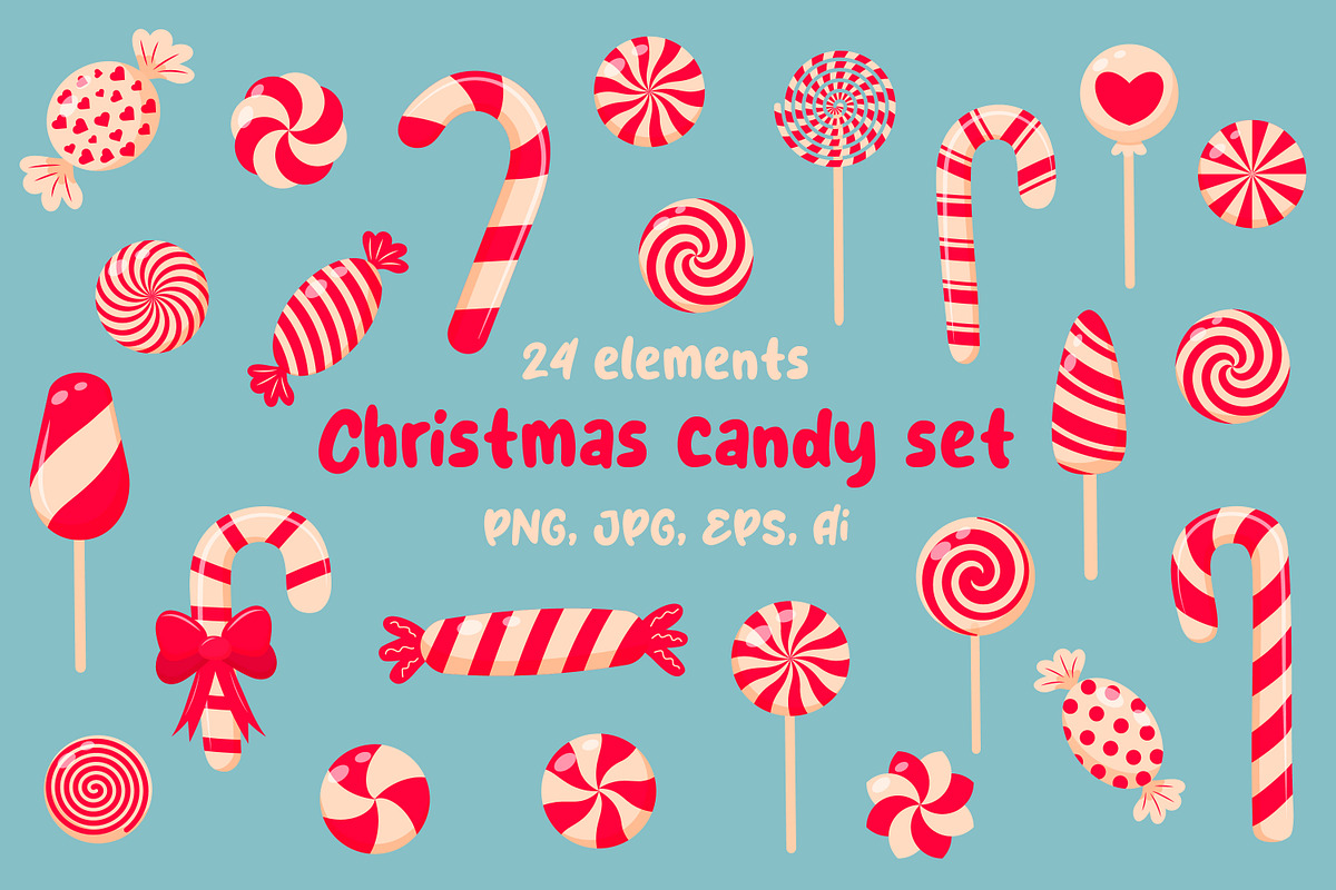 Christmas candy set, a Decorative Illustration by JulyGart (Photo 1 of 4)