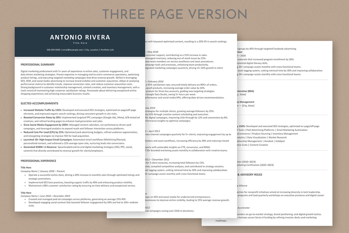 ATS CV / Resume, a Resume Template by Anjum Ilyas (Photo 4 of 8)