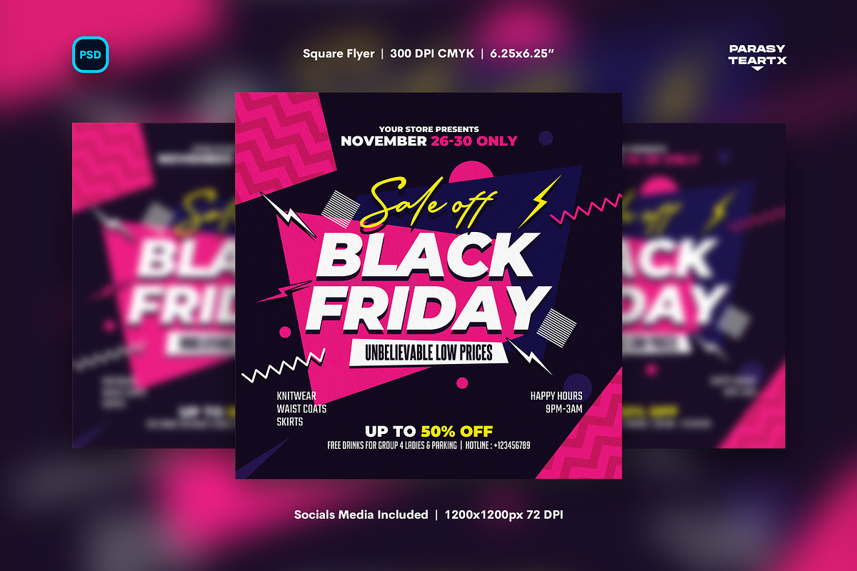 Black Friday Sale Flyer, a Flyer Template by iDoodle Studio