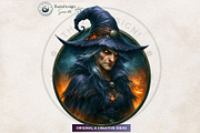 Dark Fantasy Halloween witches, a Seasonal Illustration by ThatsDesignArt (Thumbnail 6 of 17)