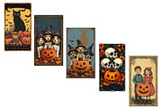 Vintage Halloween Card PNG, an Illustration by Designworld (Thumbnail 3 of 6)
