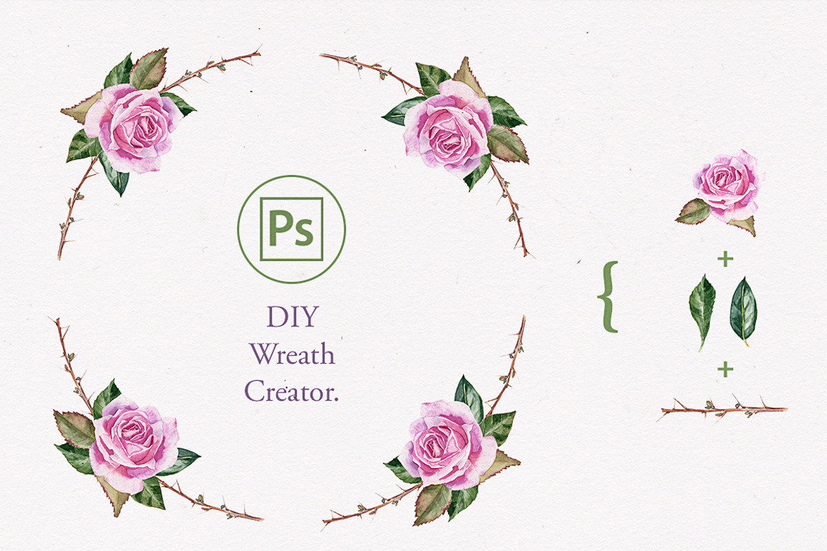 Custom Wreath Generator 2 + Flowers, an Illustration by emine (Photo 2 of 5)