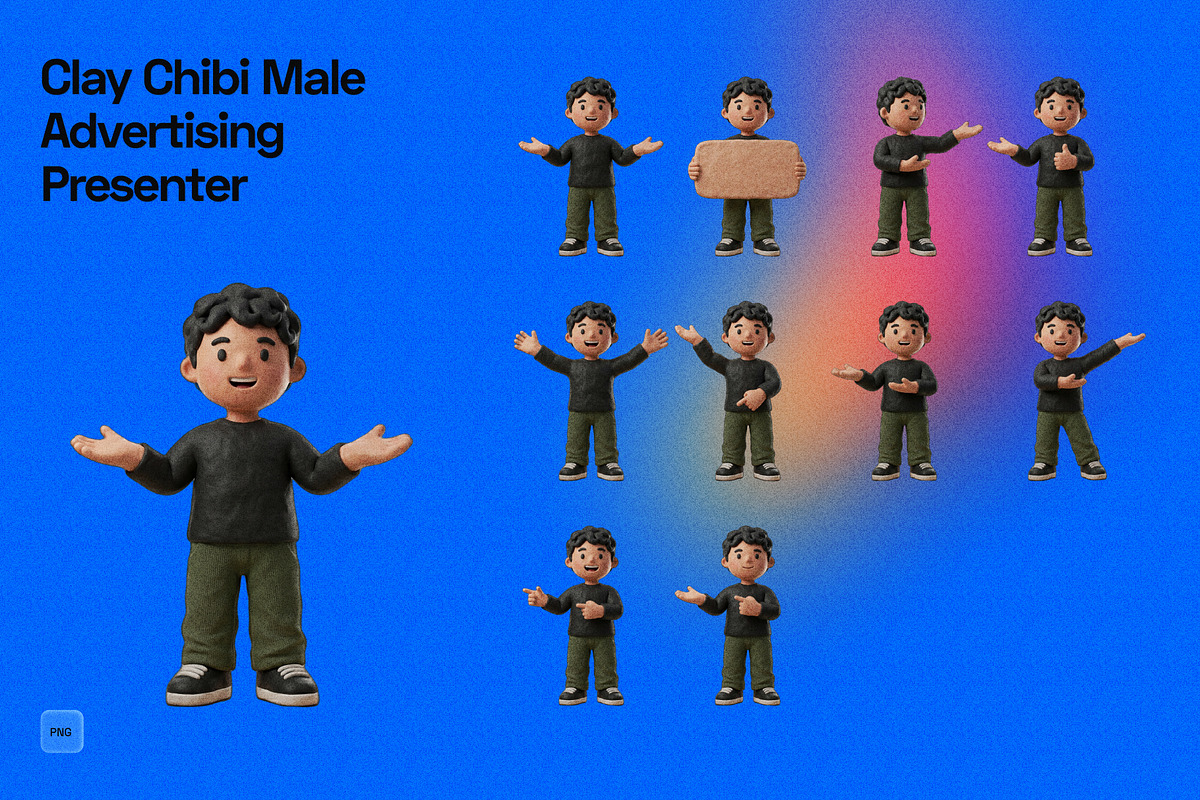 3D Chibi Male Advertising Presenter, an Object Graphic by Pengedar Seni (Photo 1 of 3)